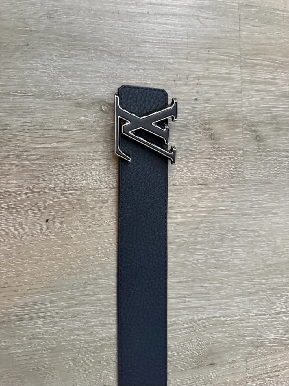 Louis Vuitton Navy Reversible Belt with Black LV Buckle 85cm